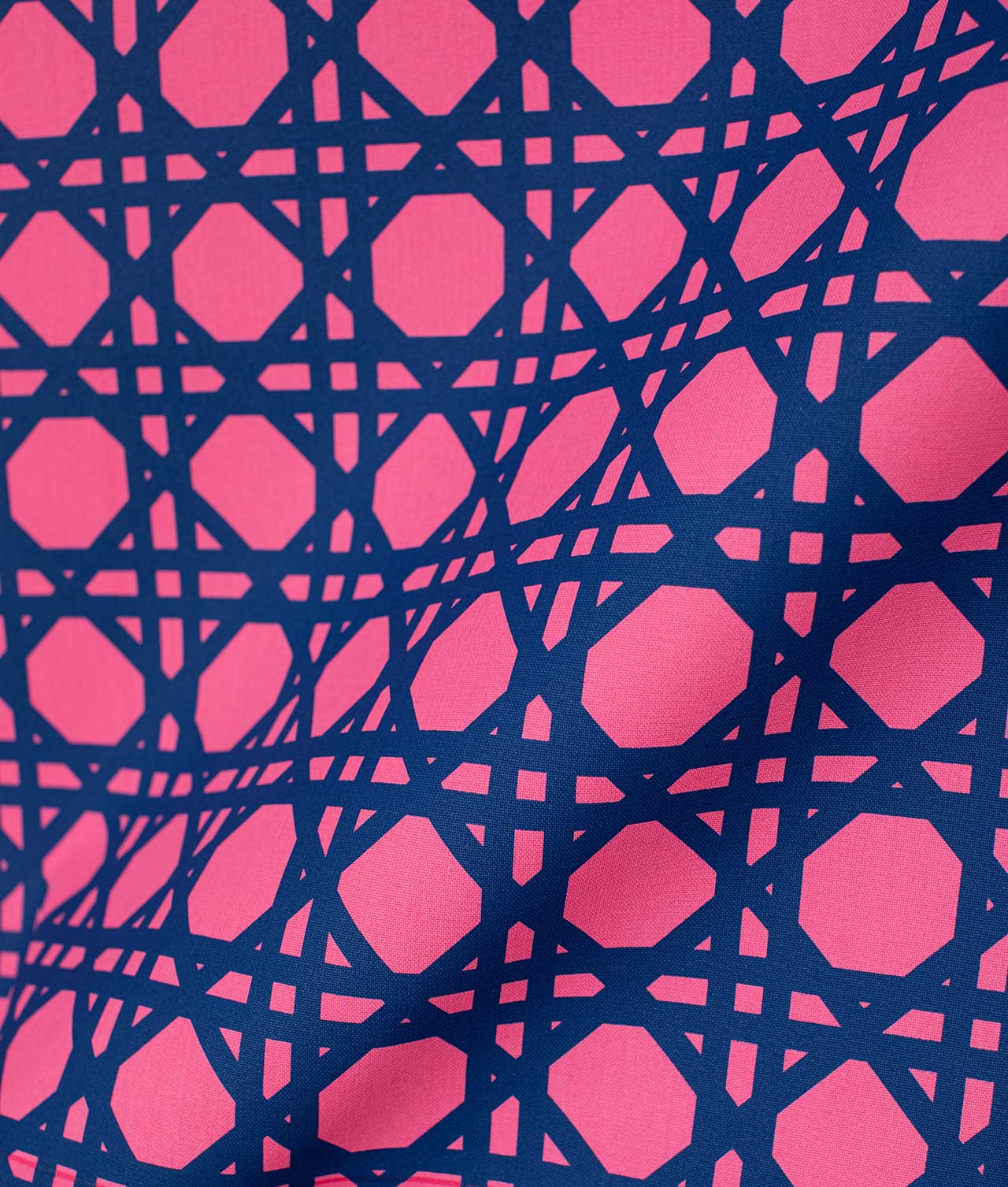 Cotton fabric "PERGOLA" Pink/Blue - Frösö Handtryck Scandinavia