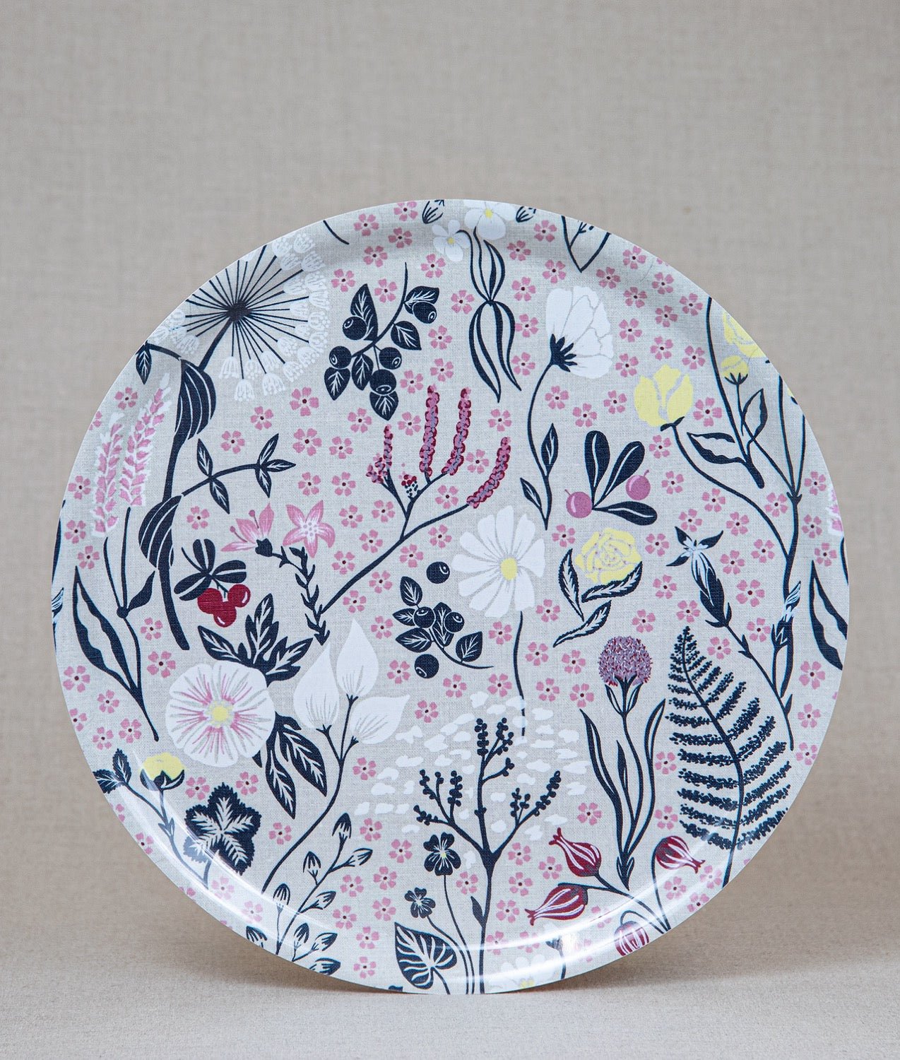 Tray "FJÄLLFLORA" Round ø38 cm - Frösö Handtryck Scandinavia