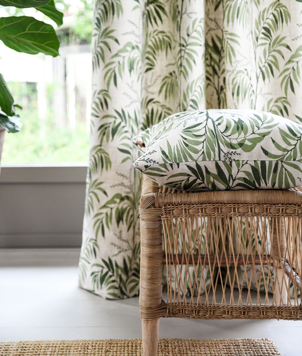 " Casablanca afternoon "Lingrønn putetrekk - Frösö Handtryck Scandinavia