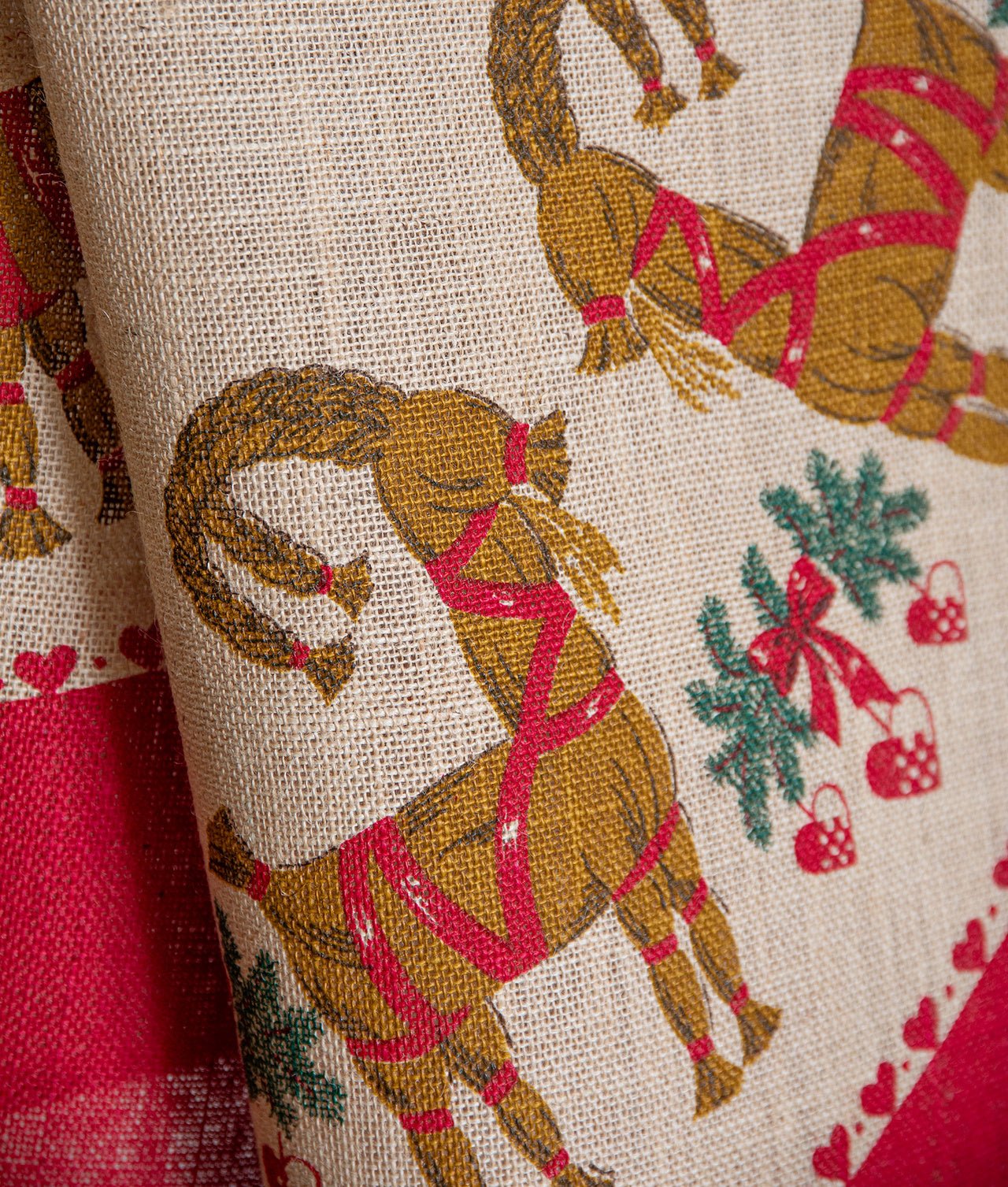 Juletræstæppe i jute "JULBOCK" - Frösö Handtryck Scandinavia