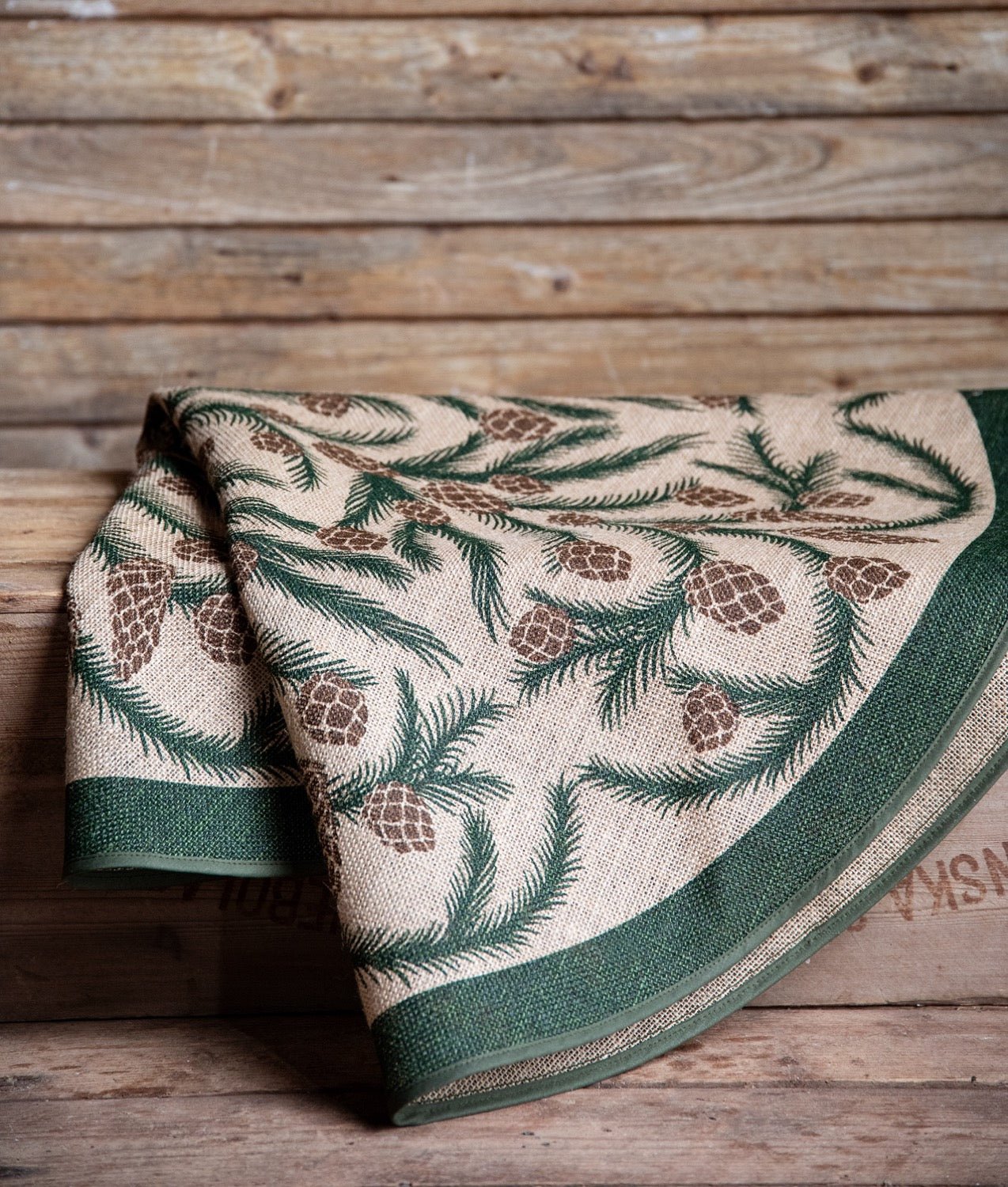 juletreteppe Jute "KOTTGIRLANG" Grønn - Frösö Handtryck Scandinavia