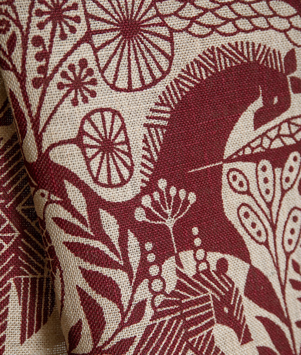 Juletræstæppe Jute "MORI NO SEIREI" MÖRKRÖD - Frösö Handtryck Scandinavia