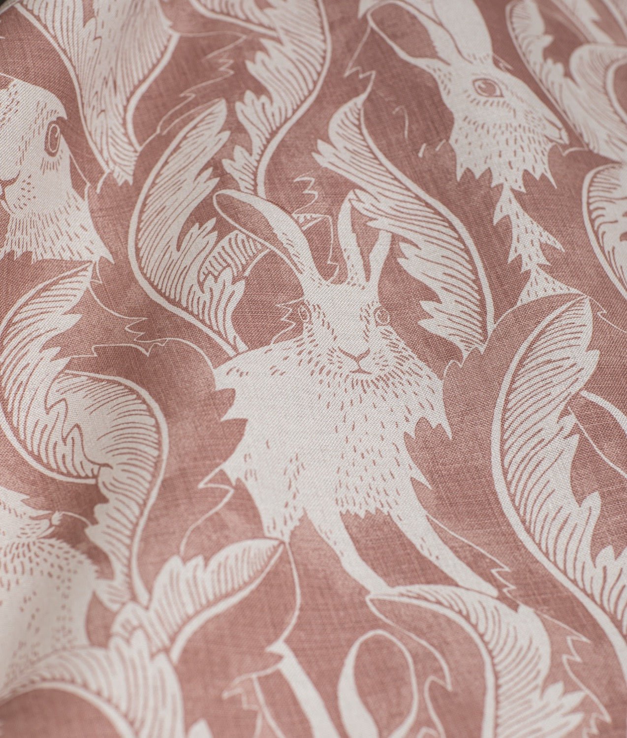 Linnetyg “Hares in Hiding” Rosa - Frösö Handtryck Scandinavia