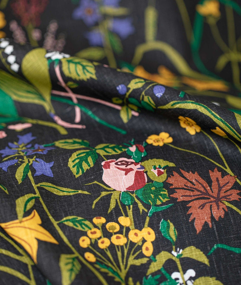 HørstofROS & LILJA" Sort - Frösö Handtryck Scandinavia