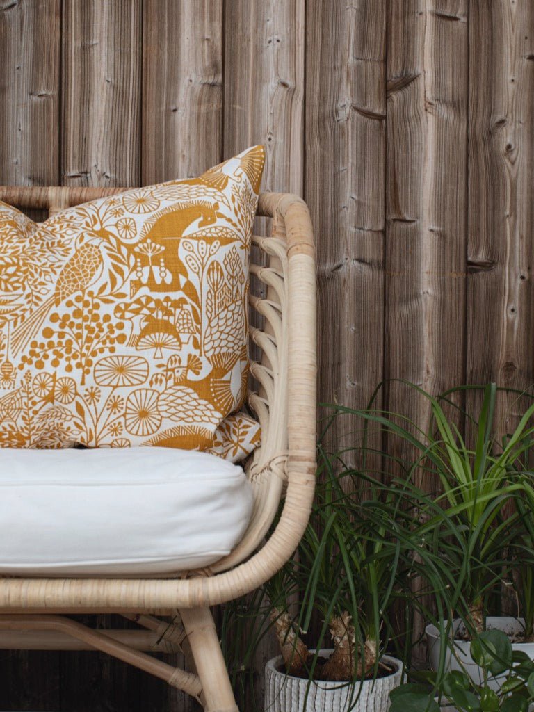 "MORI NO SEREI" Linne Lejongul/Vit Kuddfodral - Frösö Handtryck Scandinavia