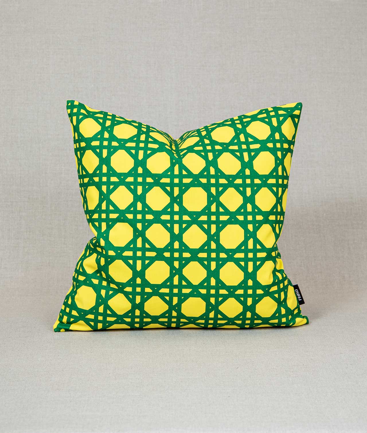 "PERGOLA" 50x50 Yellow/Green Cushion Cover - Frösö Handtryck Scandinavia