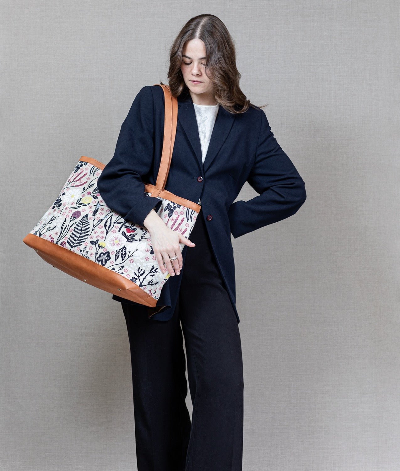 Tote CORN "Fjällflora" Natur - Frösö Handtryck Scandinavia