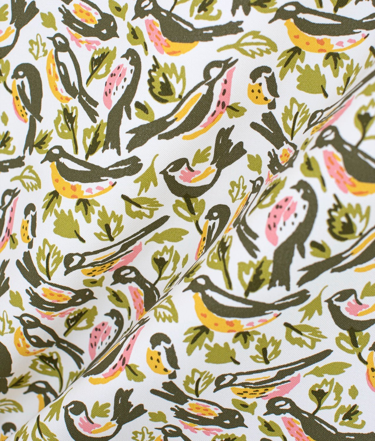 Tygprov – Bomullstyg ”Fåglarna” - Frösö Handtryck Scandinavia