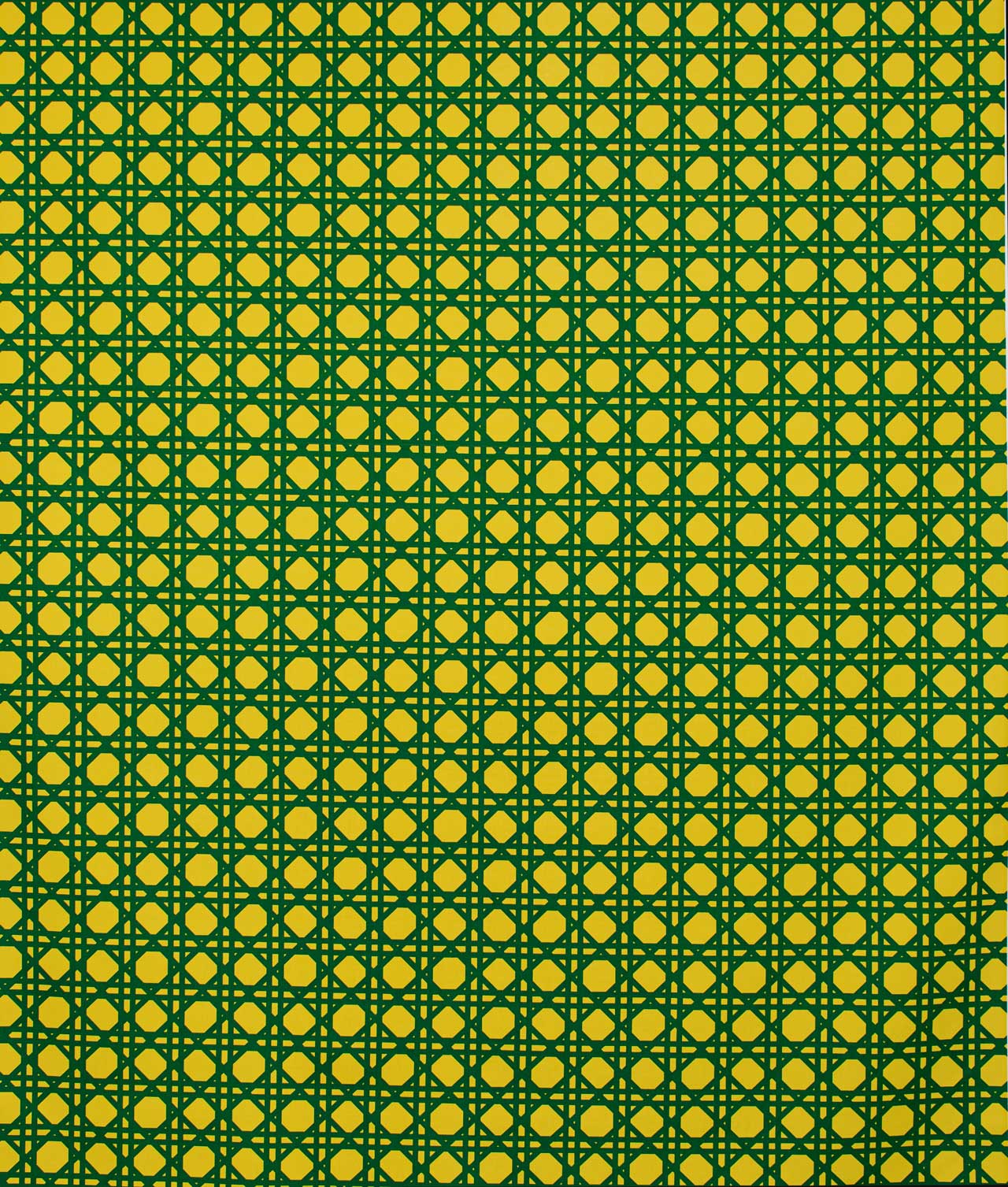 Tygprov – Bomullstyg "PERGOLA" Gul/Grön - Frösö Handtryck Scandinavia