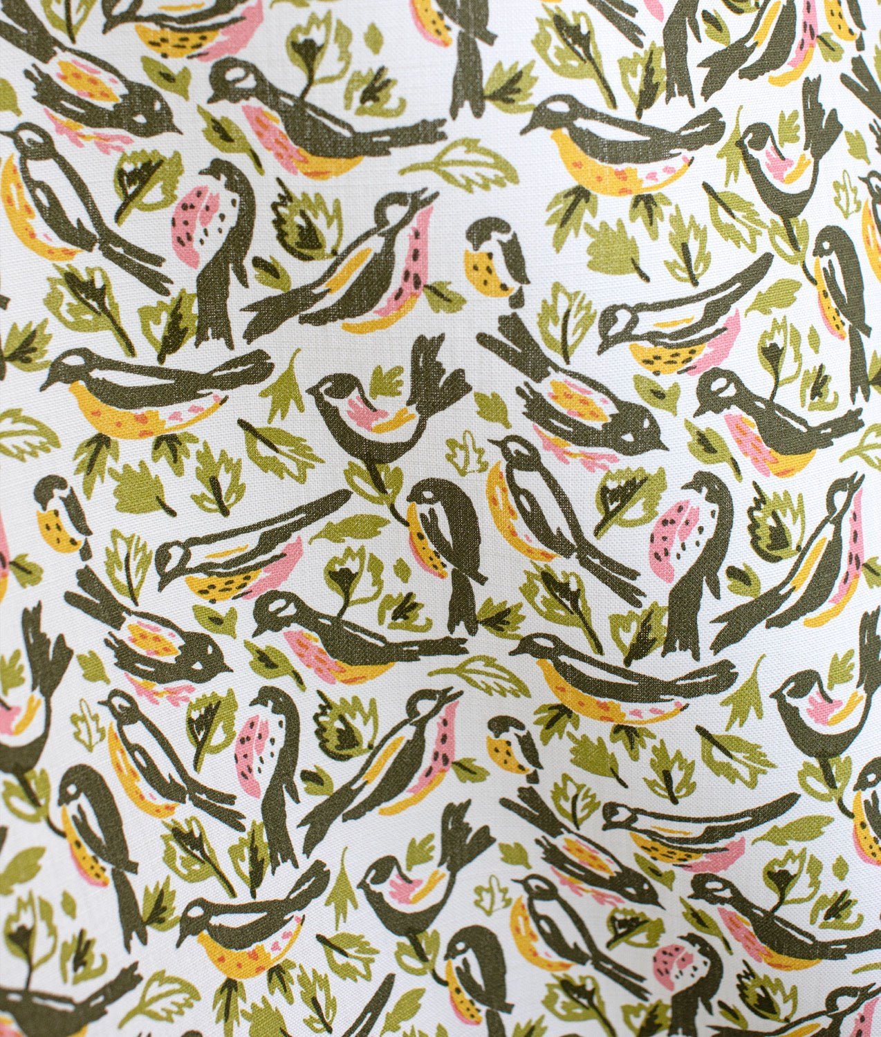 Tygprov – Linnetyg ”FÅGLARNA” - Frösö Handtryck Scandinavia