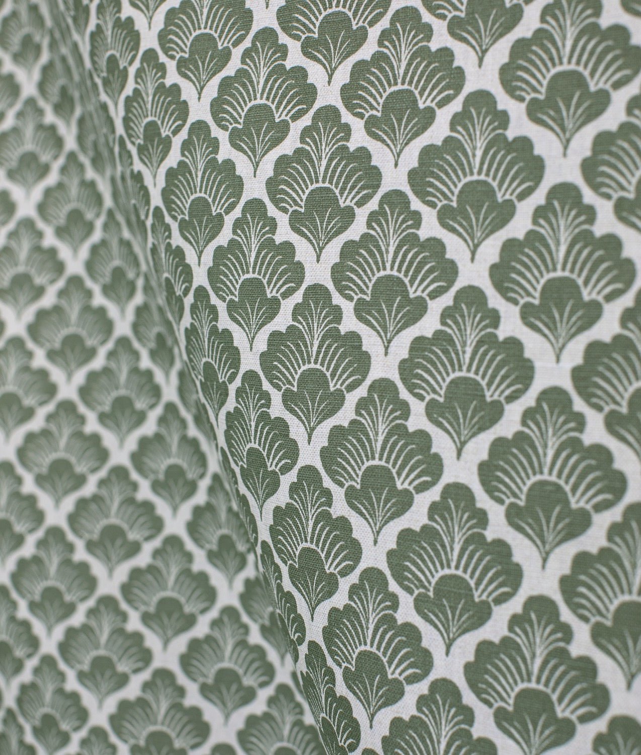 Tygprov – Linnetyg "LAURA" Grön - Frösö Handtryck Scandinavia