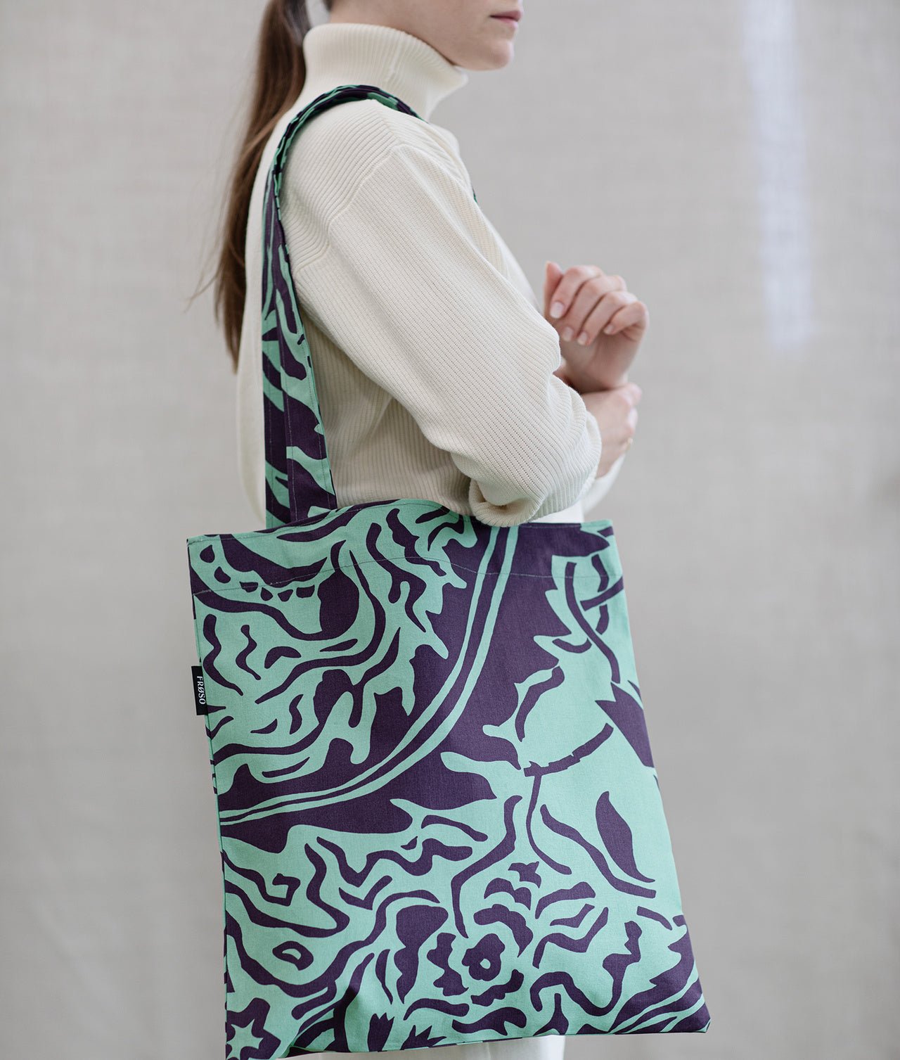 Fabric bagDANDELION" Mint - Frösö Handtryck Scandinavia