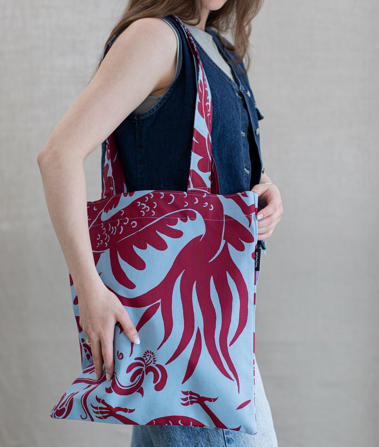 Cloth bag "DRAKAR" Red/Blue - Frösö Handtryck Scandinavia