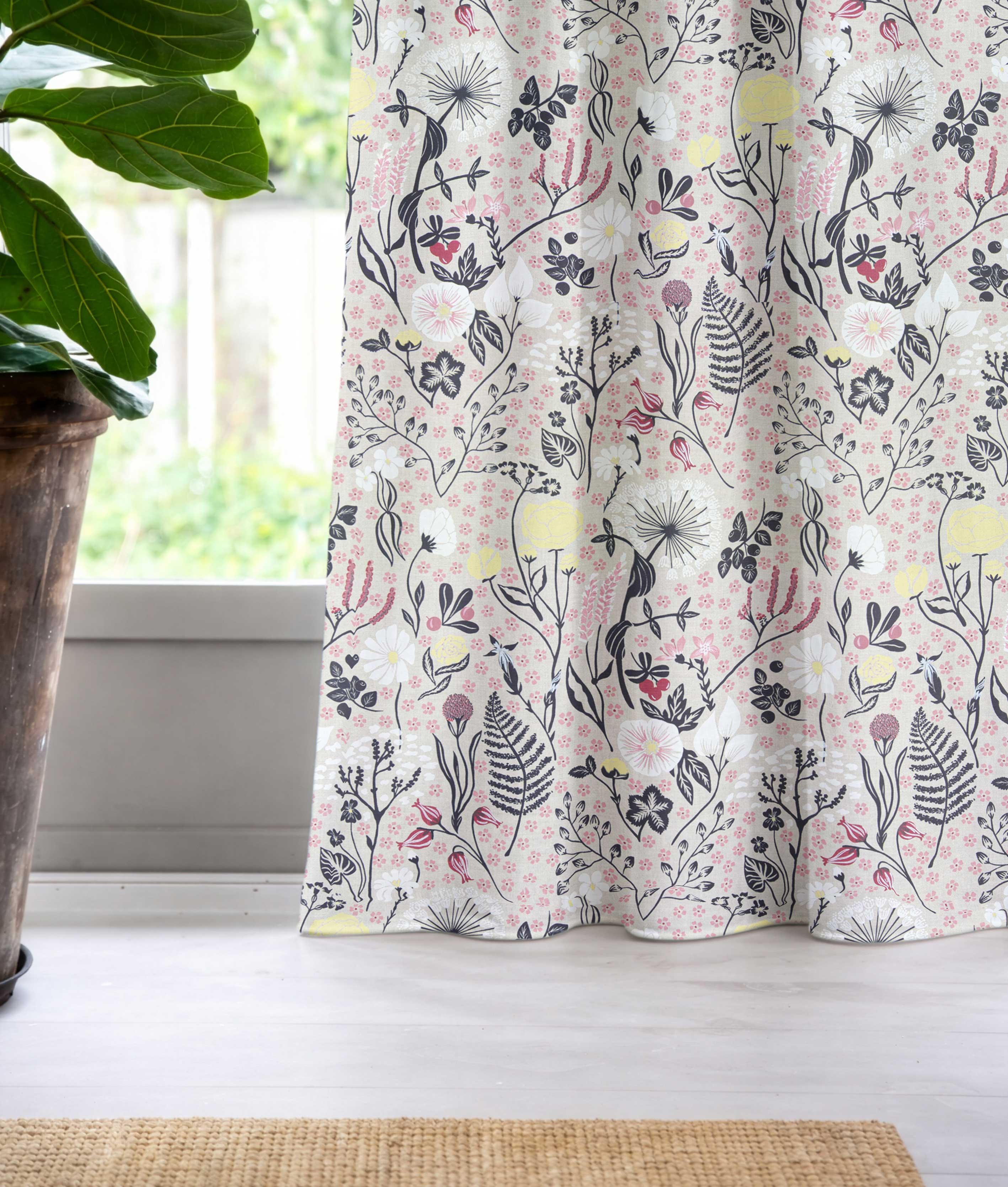 Gardin "Fjällflora" Linne Natur