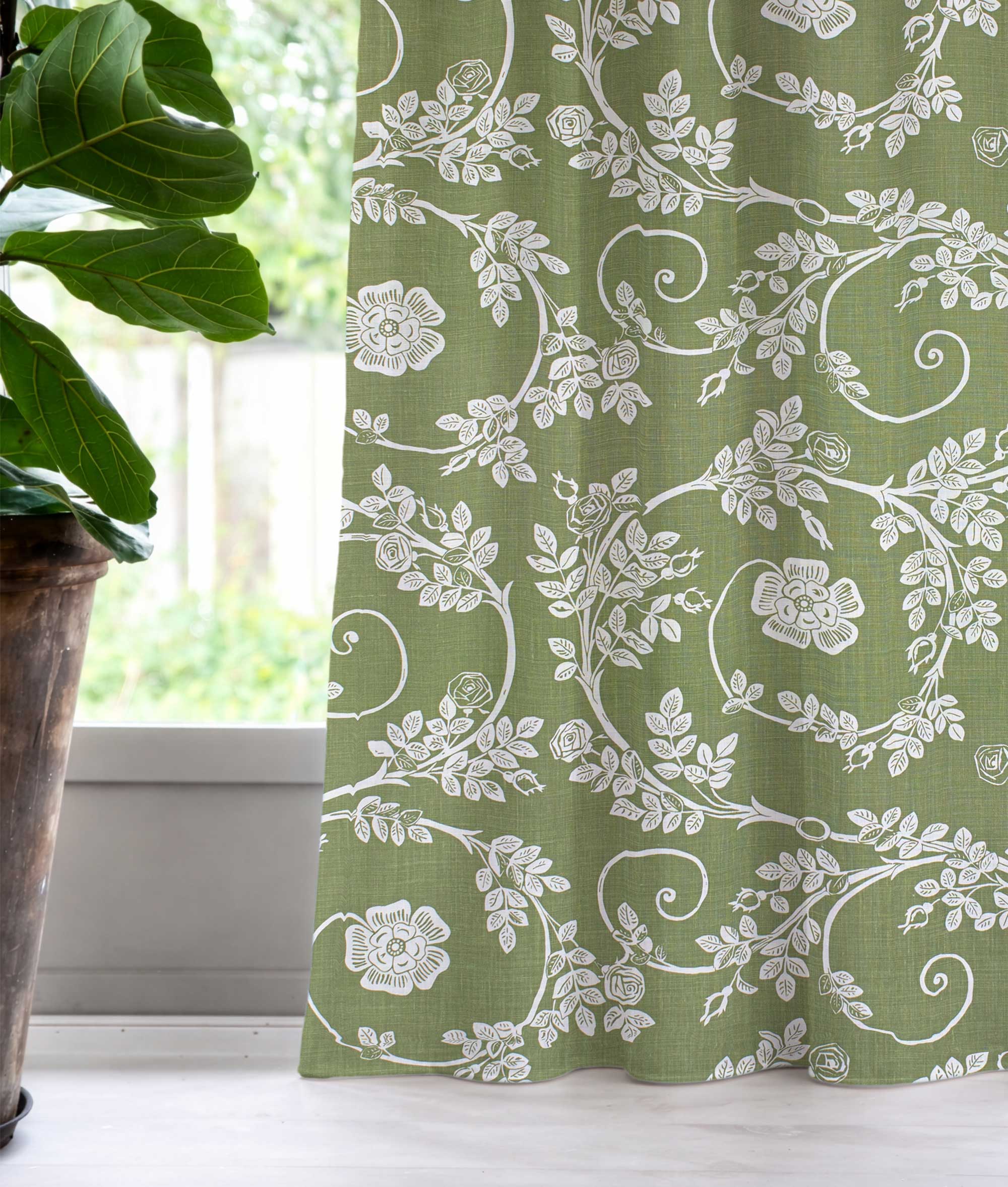 Gardin ”ROSENGÅNG” Grön