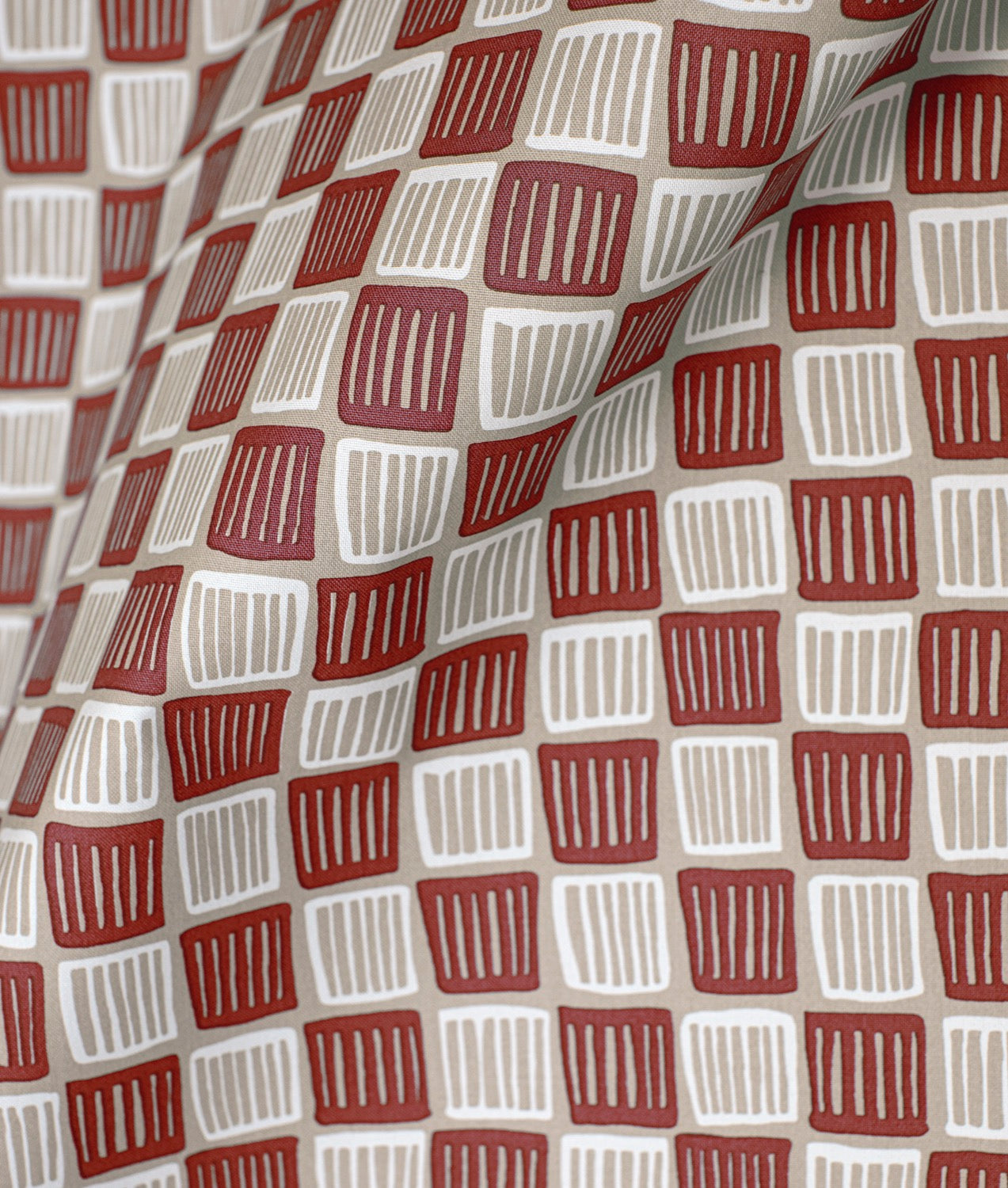 Cotton fabric "Leksandsstolar" Red