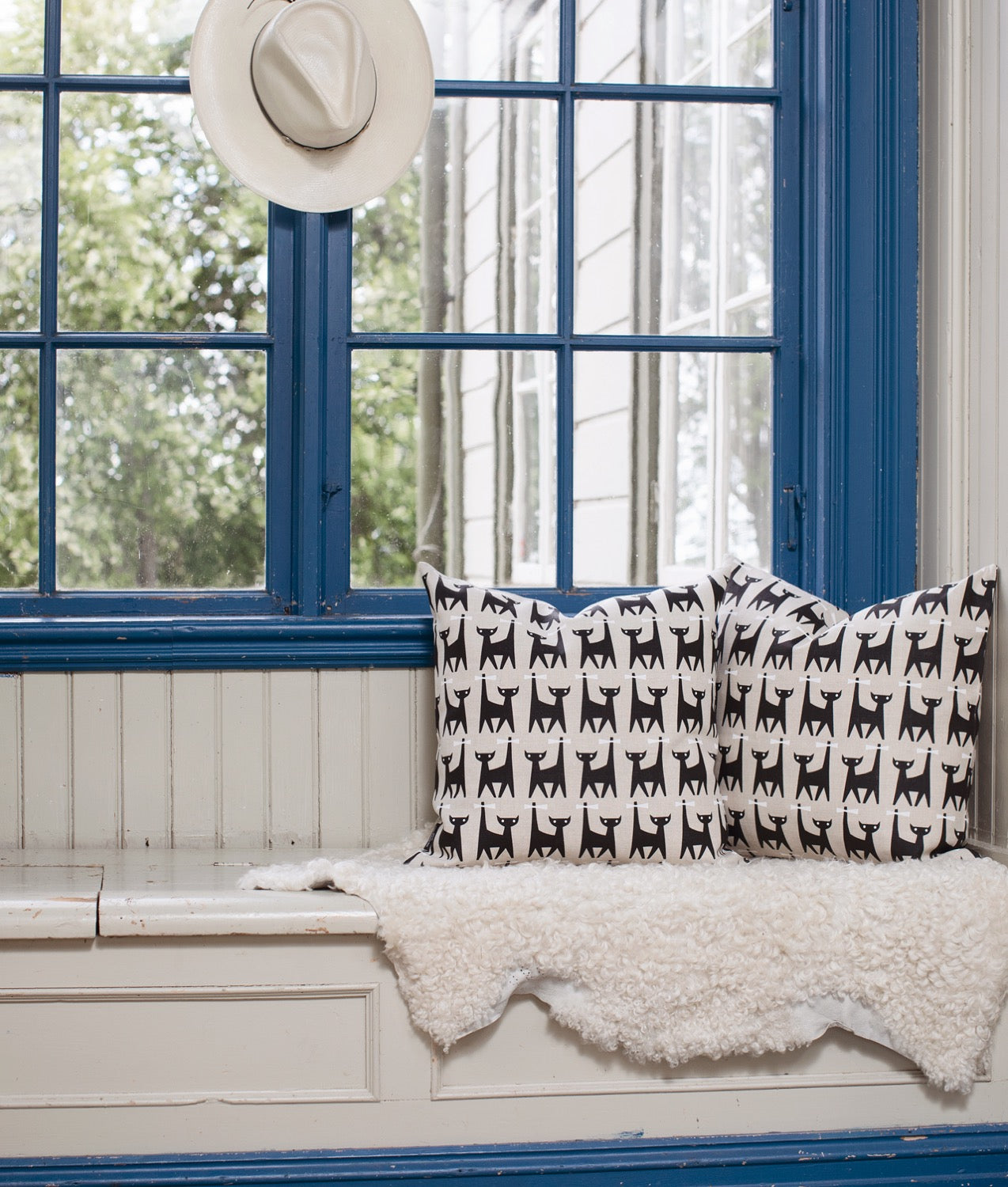 Kuddfodral “Pappas Katt” 50x50 Linne Svart