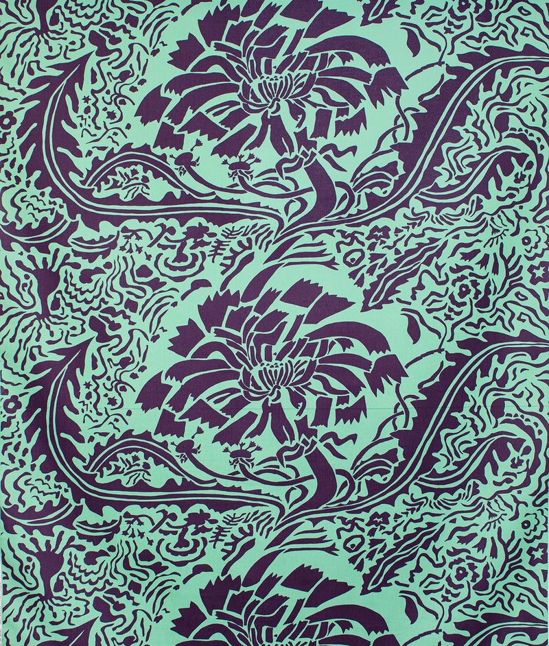 BomuldsstofDANDELION" Mint - Frösö Handtryck Scandinavia