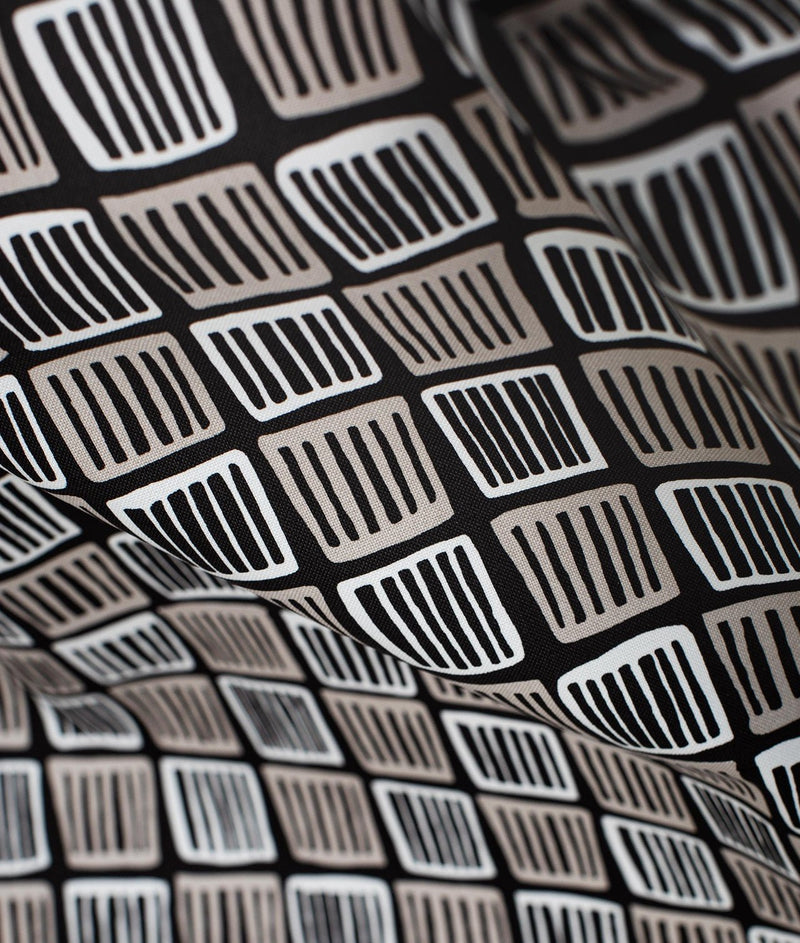 BomuldsstofLeksandsstolar" Sort - Frösö Handtryck Scandinavia