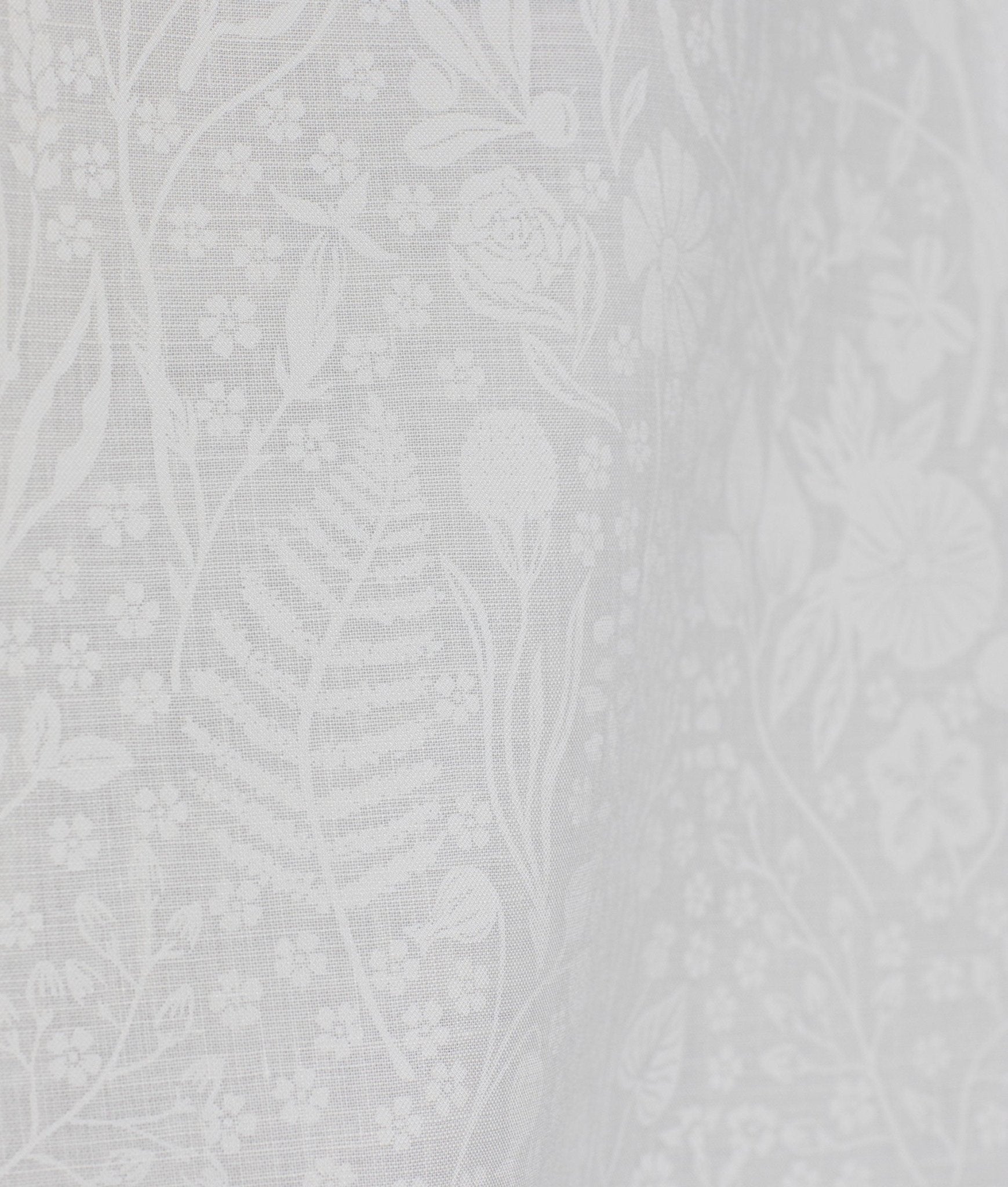 Gardin "Fjällflora" Linne Vit - Frösö Handtryck Scandinavia