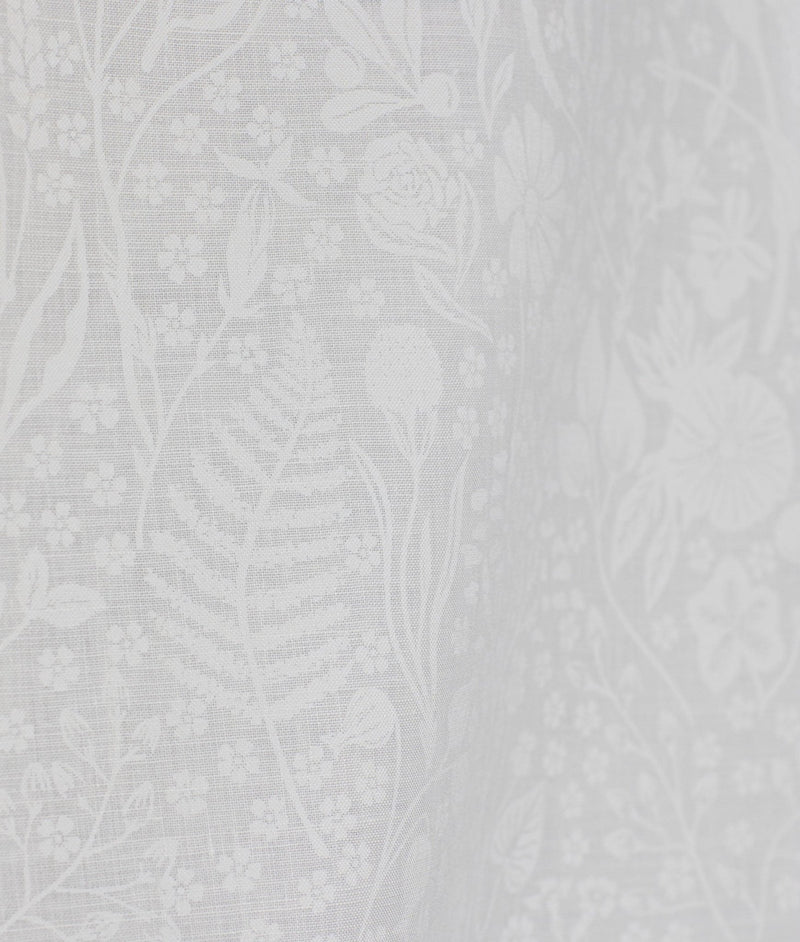 Gardin "Fjällflora" Linne Vit - Frösö Handtryck Scandinavia