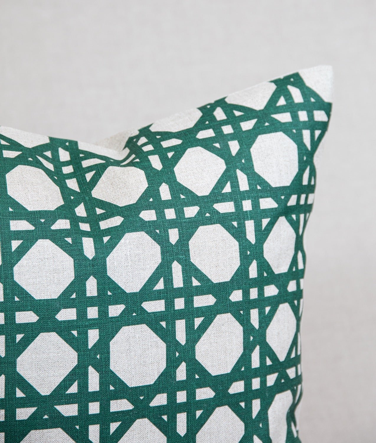 Cushion cover "PERGOLA" 50x50 Linen Green/Nature - Frösö Handtryck Scandinavia