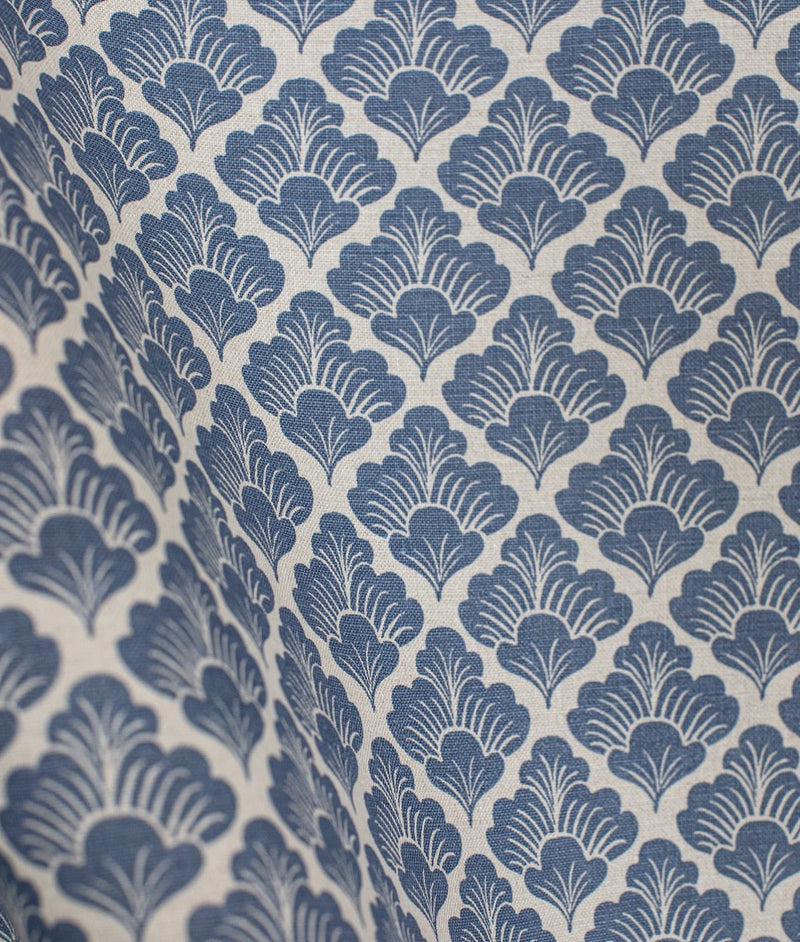 Linstoff "LAURA" Blå - Frösö Handtryck Scandinavia