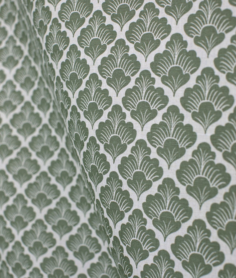 Hørstof "LAURA" Grøn - Frösö Handtryck Scandinavia