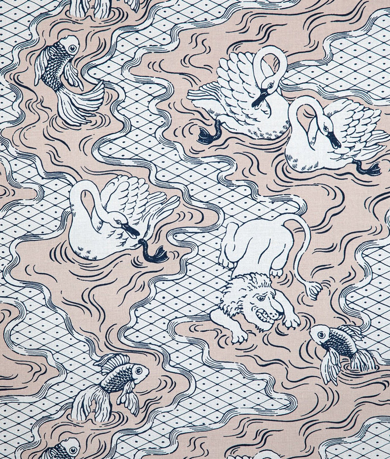 Hørstof "OPERA FANTASIA" Pink - Frösö Handtryck Scandinavia