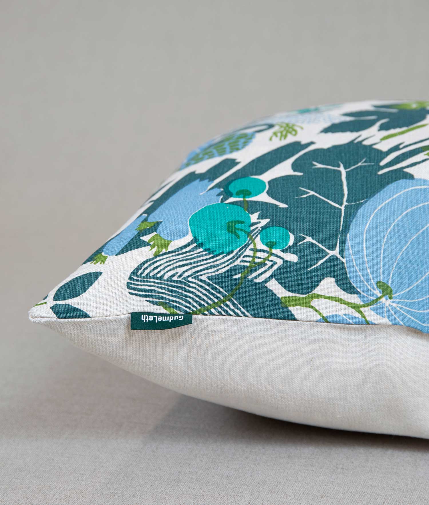 "Melon" 50x50 Natur-pudebetræk - Frösö Handtryck Scandinavia