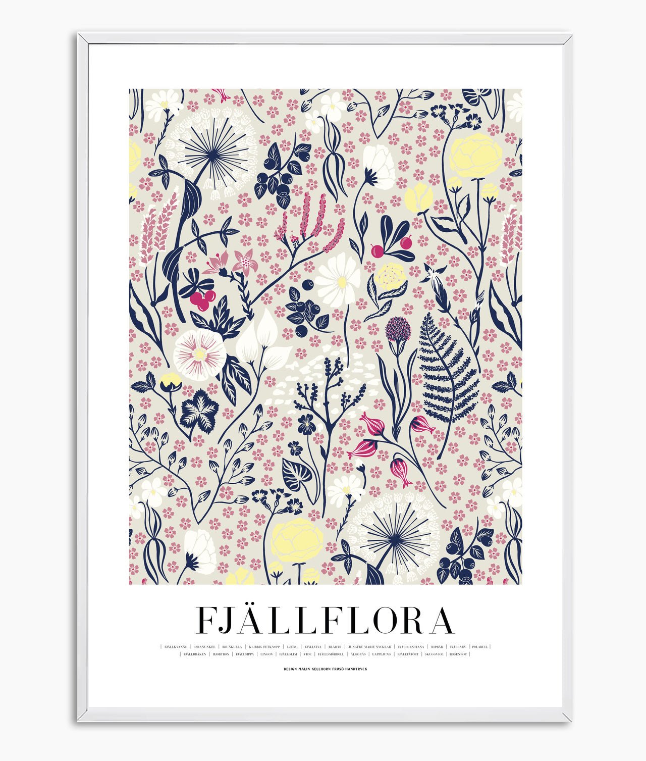 POSTER "FJÄLLFLORA" 50X70 - Frösö Handtryck Scandinavia