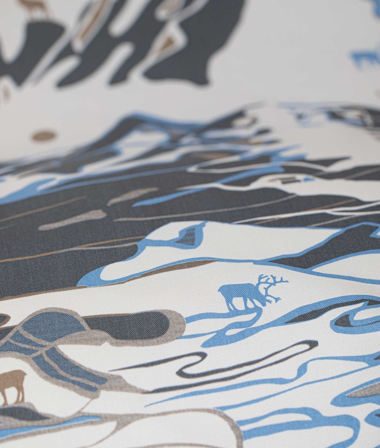 Tygprov – Bomullstyg ”FJÄLL” Blå - Frösö Handtryck Scandinavia