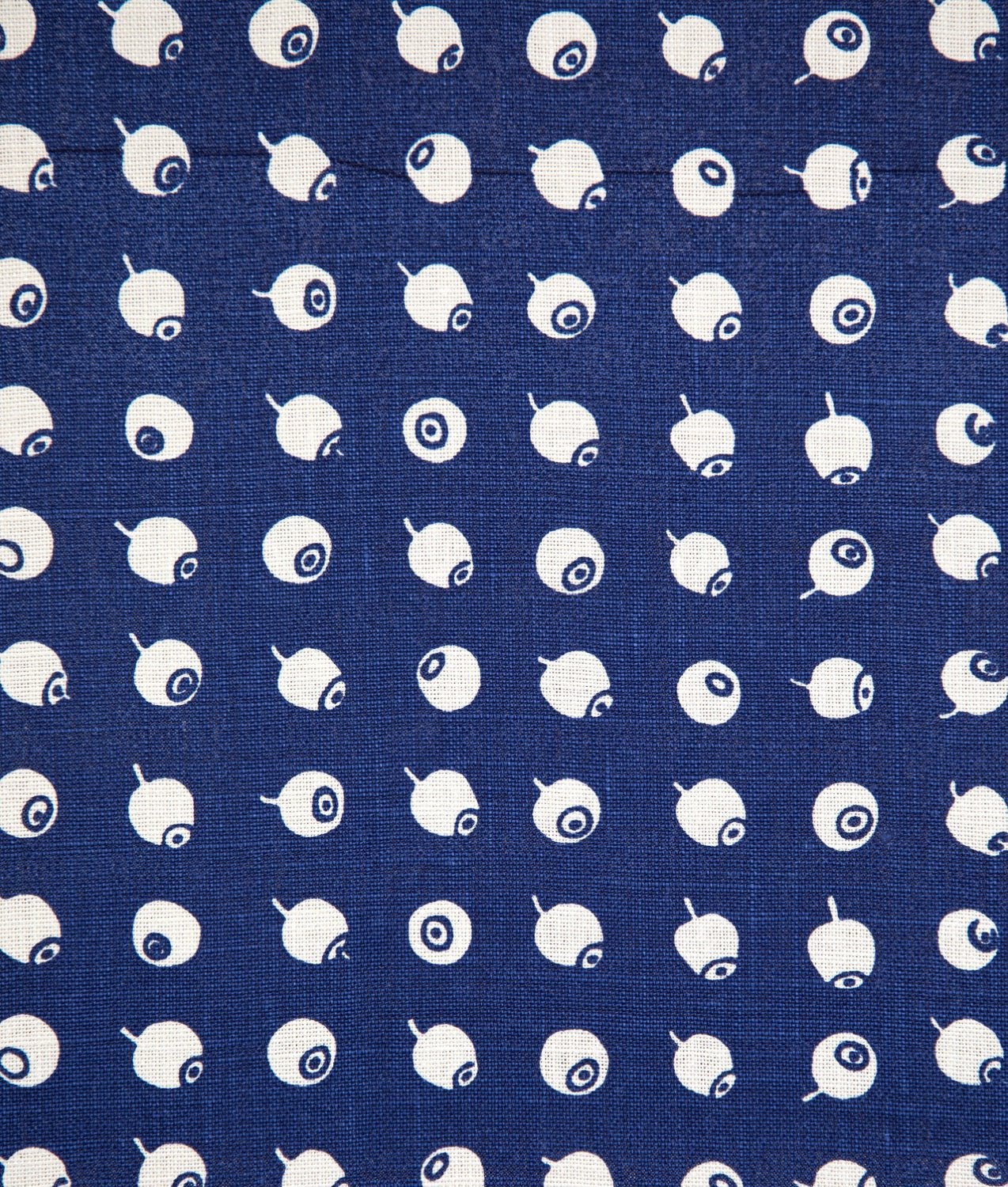 Tygprov – Linnetyg ”BLÅBÄR” Blå - Frösö Handtryck Scandinavia