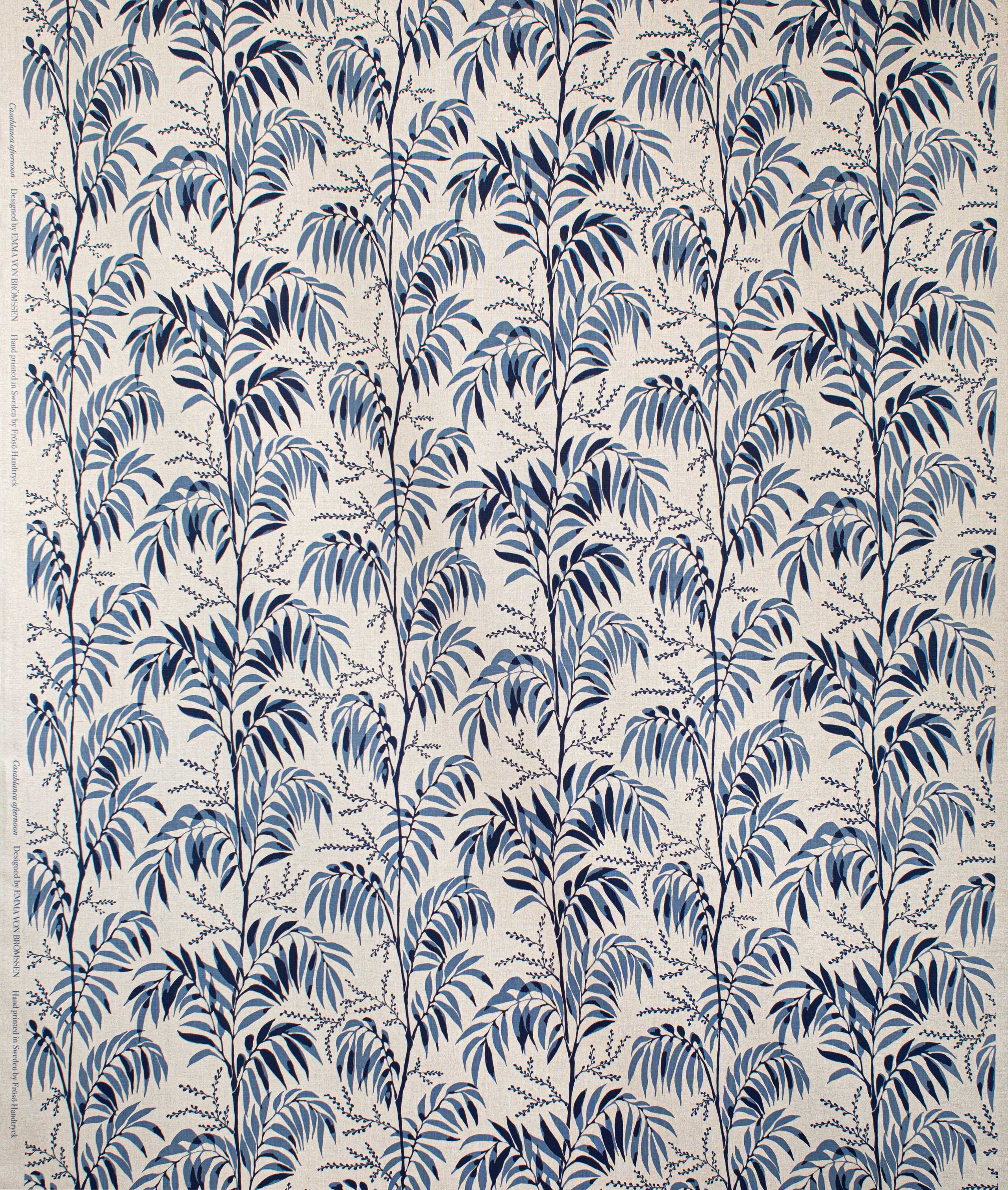 Linen fabric "Casablanca afternoon" Ink blue
