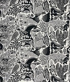 Linen fabric "MORI NO SEIREI” Black/Natural