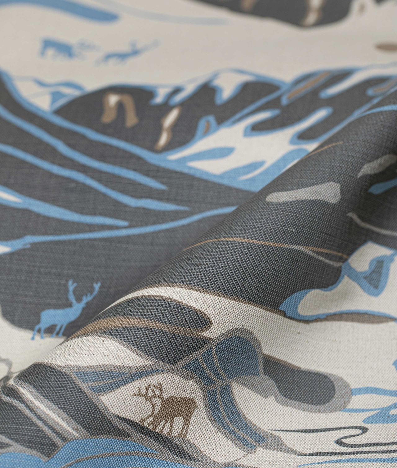 Linen fabric ”FJÄLL” Blue