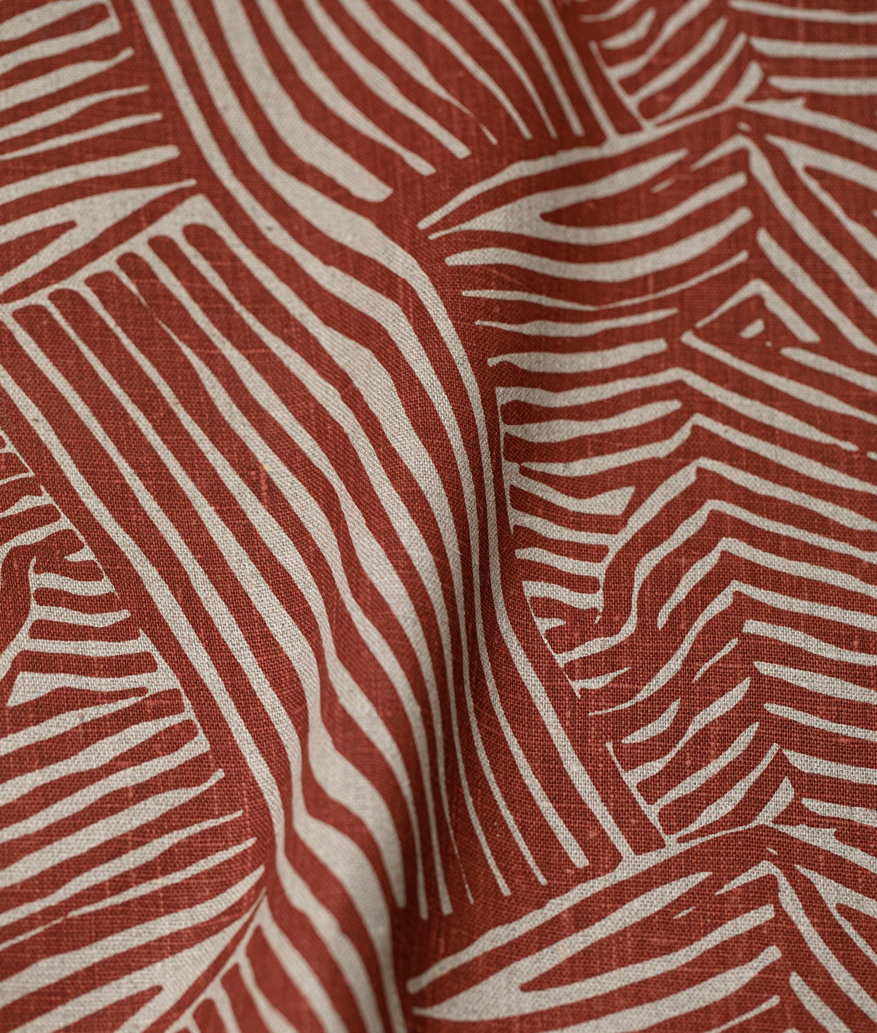 Sample Linen fabric ”FLÄTVERK" Red