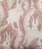 Fabric sample "Hares in hiding" Pink