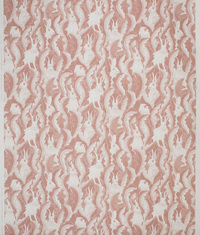 Linen fabric "Hares in hiding” Pink