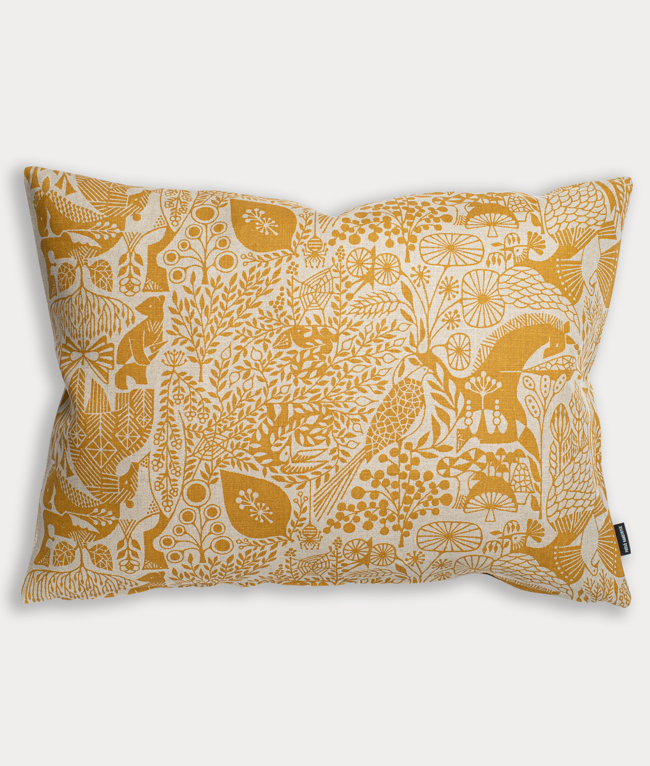 "MORI NO SEIREI" 50x70 Linen Mustard/Natural -Cushion cover only