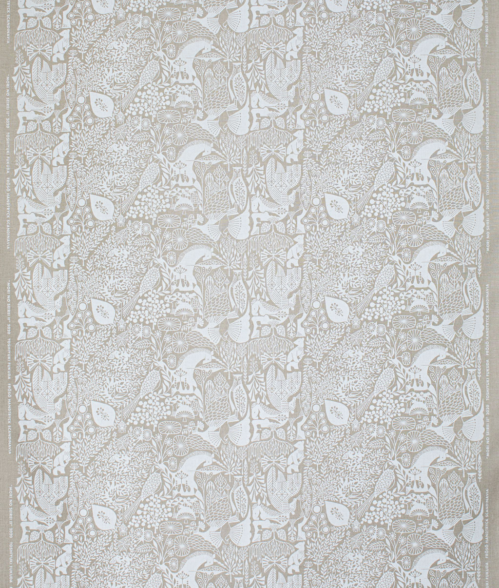 Linen fabric "MORI NO SEIREI” White/Natural